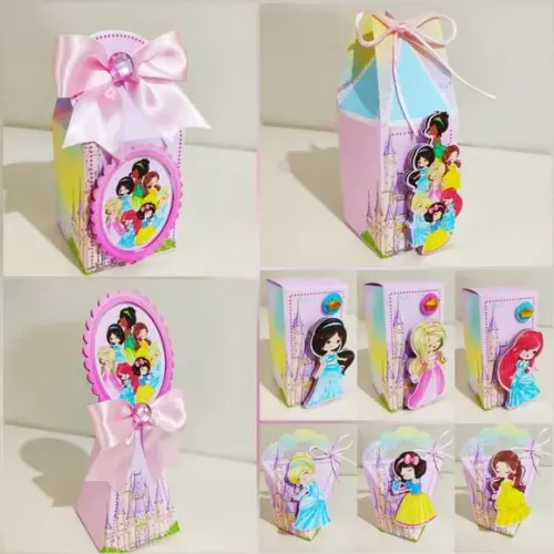 35 Itens Personalizados Caixinhas Princesas Baby