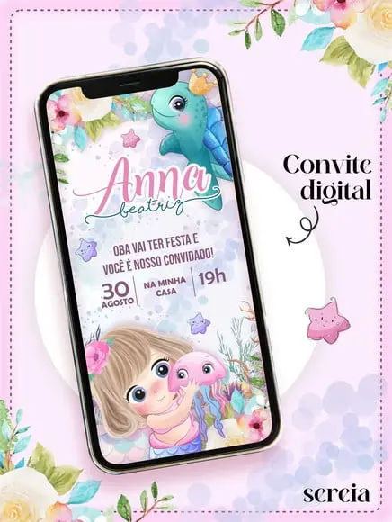 Convite Digital Sereia Cut
