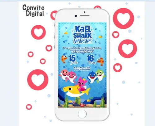 Convite Virtual Baby Shark