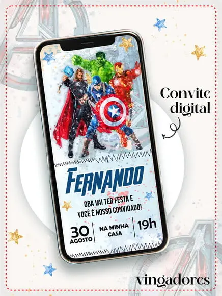 Convite Digital Vingadores