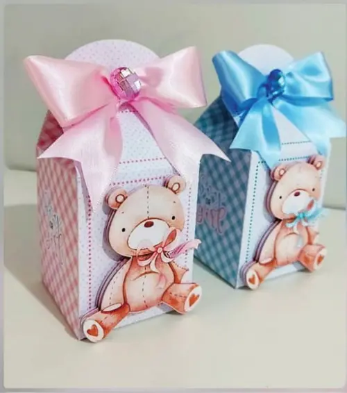 Kit Festa Lembrancinhas Azul e Rosa Chá Revelação 15 Peças