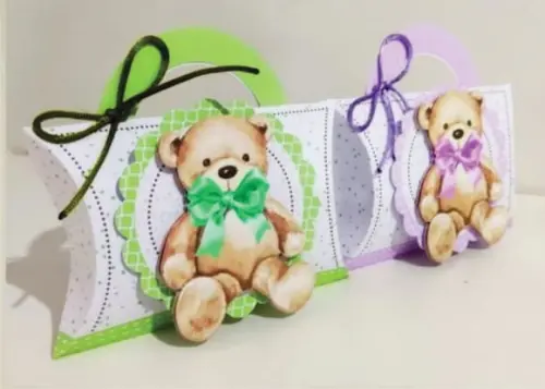 Kit Festa Lembrancinhas Lilás e Verde Chá Revelação 15 Peças