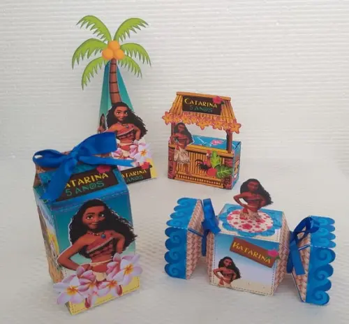 Kit Festa Lembrancinhas Personalizadas Moana 3 - 40 Peças