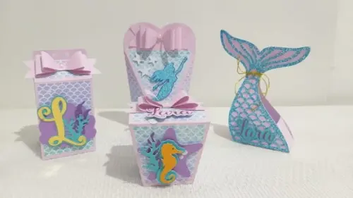 Kit Festa Lembrancinhas Personalizadas Sereia Luxo Rosa 3d