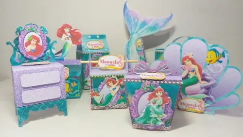 Kit Festa Personalizada Pequena Sereia-20 Itens