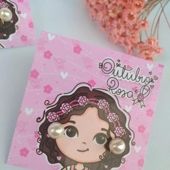 20 Brincos Pérolas Outubro Rosa