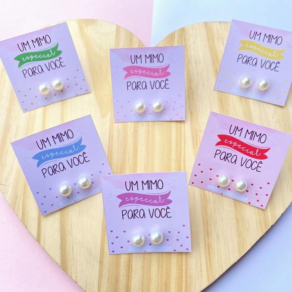 20 Cards com Brincos Pérolas Dia das Mães
