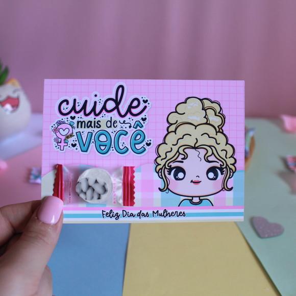 20 Cards com Máscara Desidratada Dia Internacional na Mulher