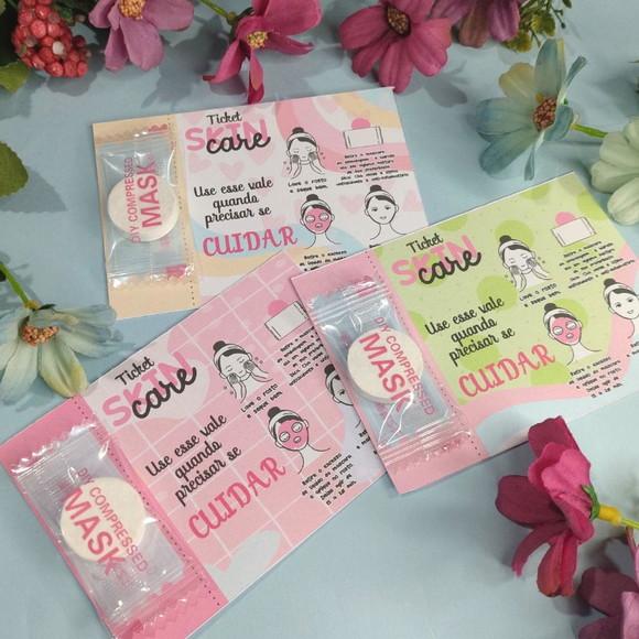20 Lembrancinha Ticket Máscara Skin Care