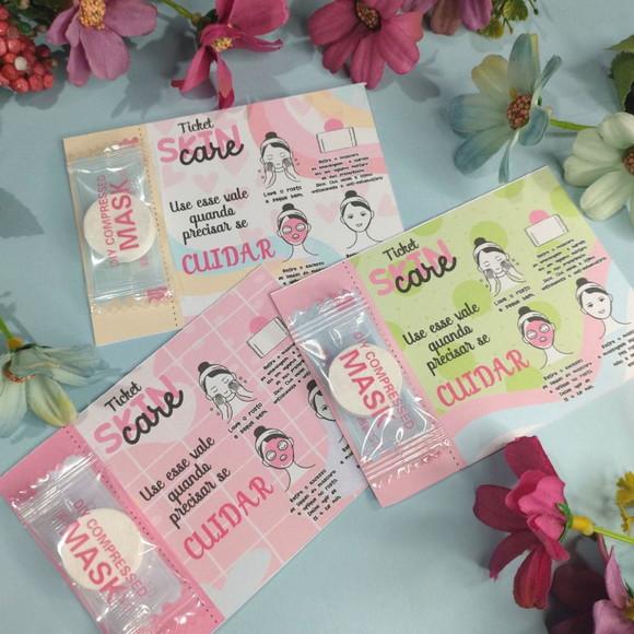20 Lembrancinha Ticket Máscara Skin Care