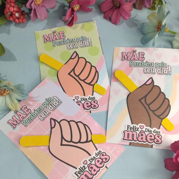 20 Lembrancinhas Cards com Lixa Dia das Mães
