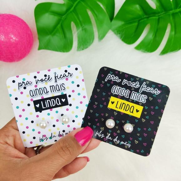 20 Lembrancinhas Dia das Mães Brincos Pérolas