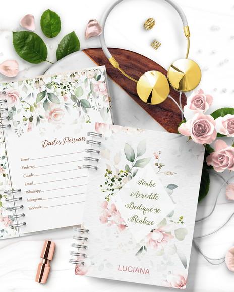 Agenda 2024 2 Dias Por Folhas Floral Rosa