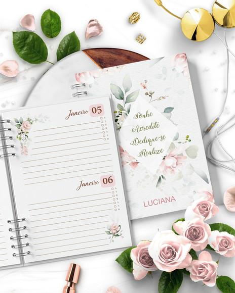 Agenda 2024 2 Dias Por Folhas Floral Rosa