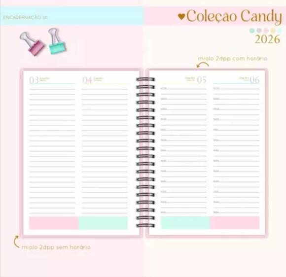 Agenda Candy Color 2026 2 Dias Por Folhas