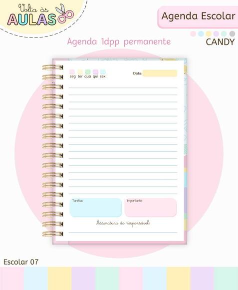 Agenda Escolar Aluninha 1 Dia Por Folha