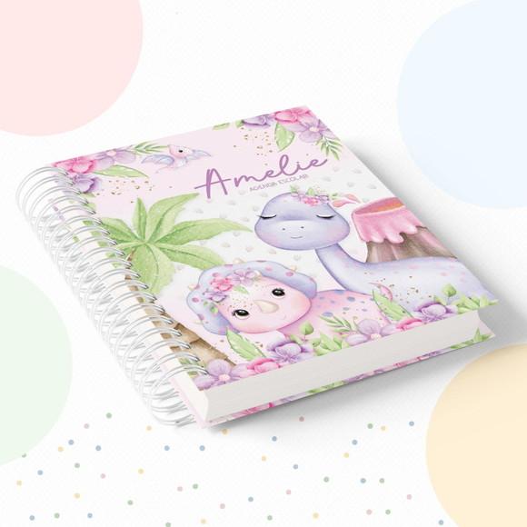 Agenda para Creche 2024 2 Dias Por Folhas Dinossauro