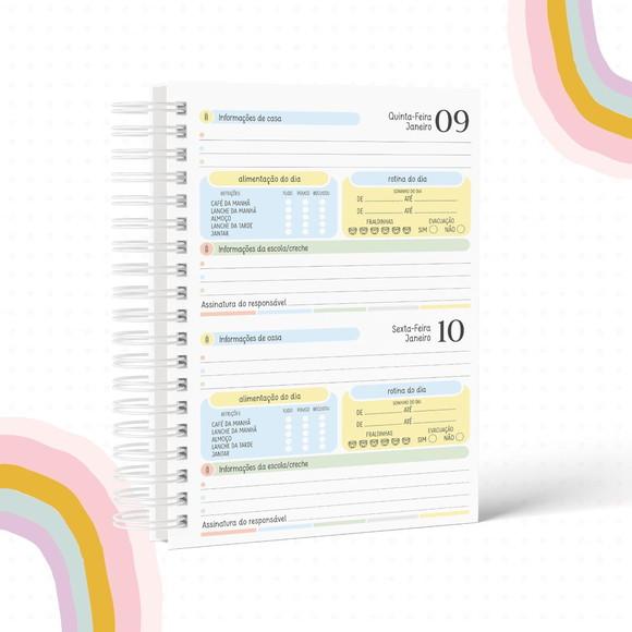 Agenda para Creche Astronauta 2 Dias Por Folhas 2025