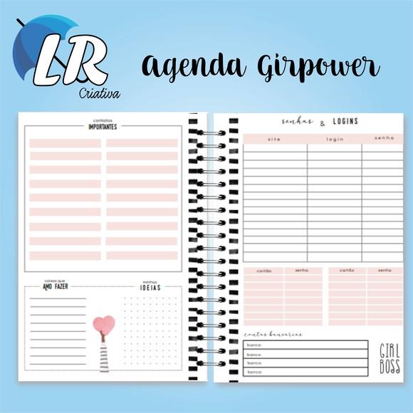 Agenda permanente Girl Power 2 dias por folhas