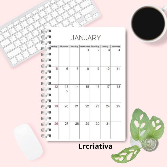 Agenda Semanal Toda em Inglês 2025