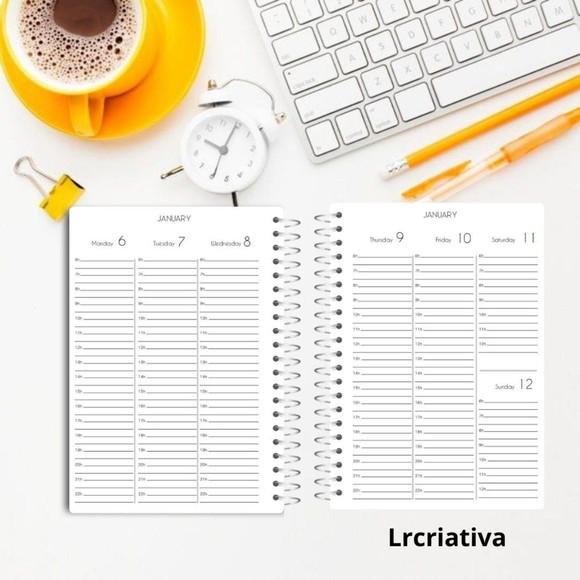 Agenda Semanal Toda em Inglês 2025