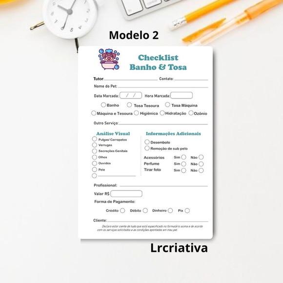Bloco Checklist Banho e Tosa