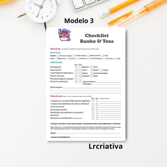 Bloco Checklist Banho e Tosa