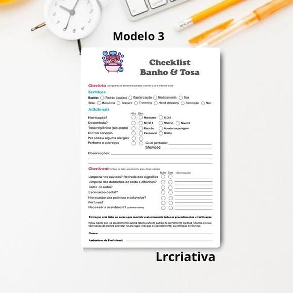 Bloco Checklist Banho e Tosa
