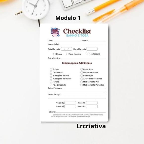 Bloco Checklist Banho e Tosa