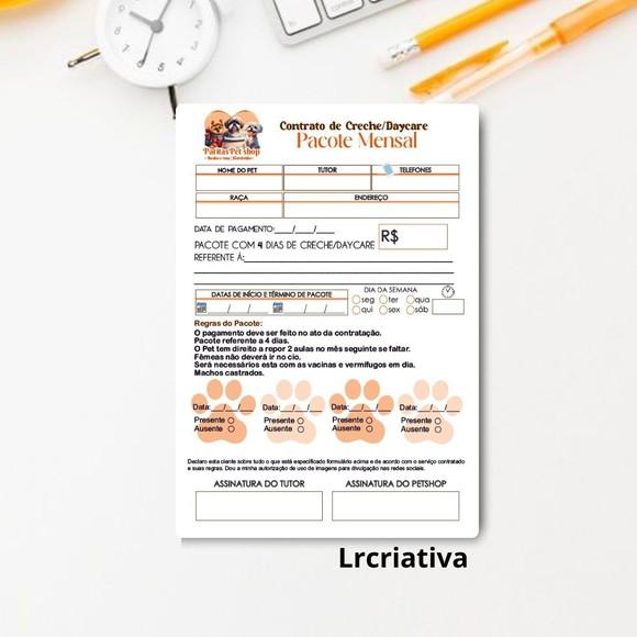 Bloco de Contrato de Daycare / Hospedagem
