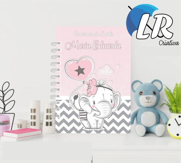 Caderneta de Saúde (vacinação) Elefantinha Personalizada
