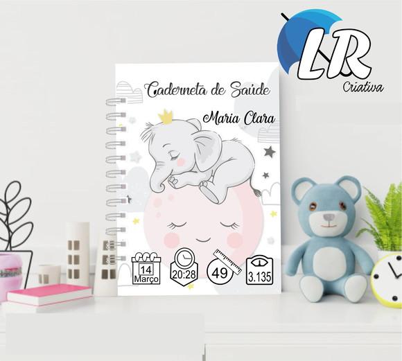 Caderneta de Saúde (vacinação) Elefantinha Personalizada