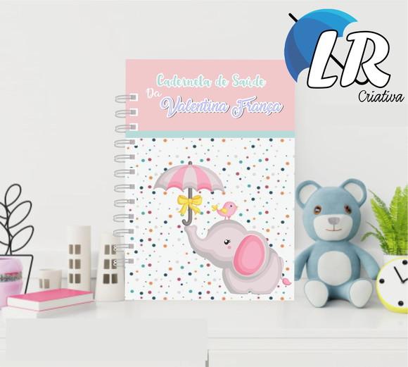 Caderneta de Saúde (vacinação) Elefantinha Personalizada