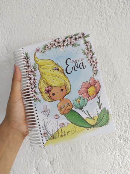 Caderno da rotina do bebê menina