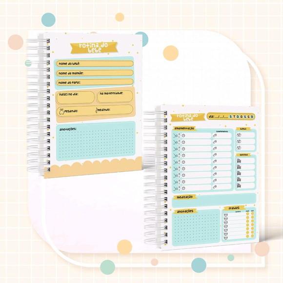 Caderno da rotina do bebê Menino