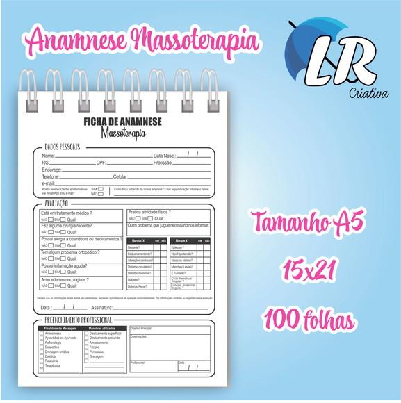 Caderno De Anamnese Massoterapia