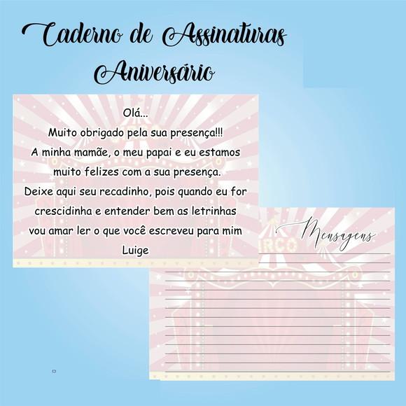 Caderno de Assinaturas Aniversário
