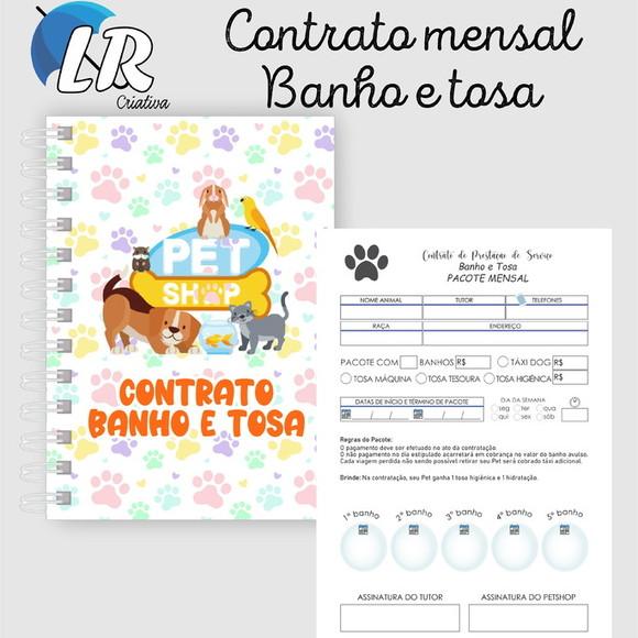 Caderno de contrato mensal banho e tosa