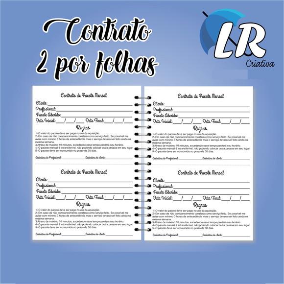 Caderno de controle de pacote + contrato mensal Manicure
