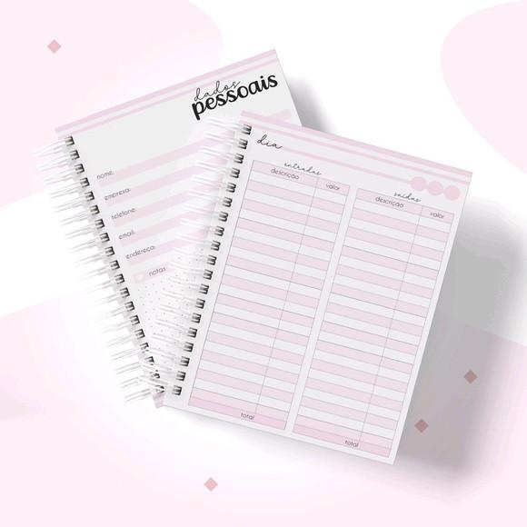 Caderno de entradas e saídas (fluxo de caixa) feminino