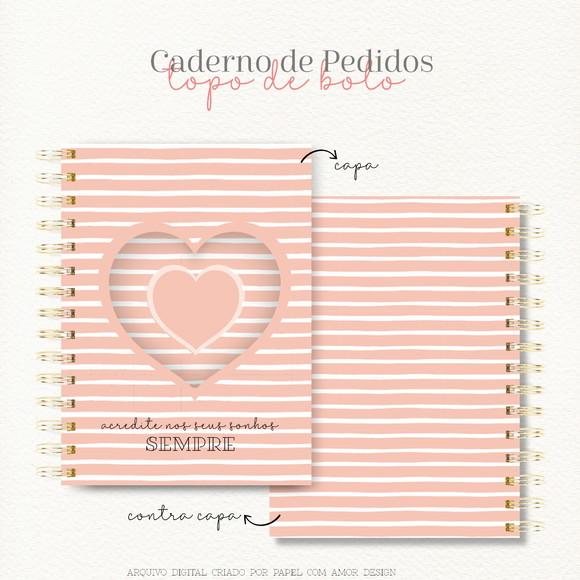 Caderno de Pedidos de topos de bolo