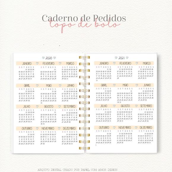 Caderno de Pedidos de topos de bolo