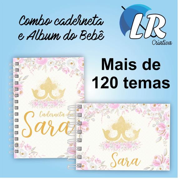 Combo Meu Álbum Primeiro do Bebê Mais Caderneta para Menina