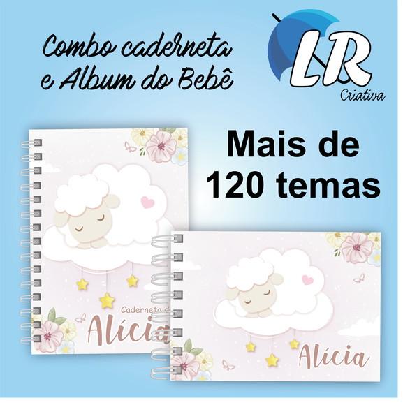 Combo Meu Álbum Primeiro do Bebê Mais Caderneta para Menina