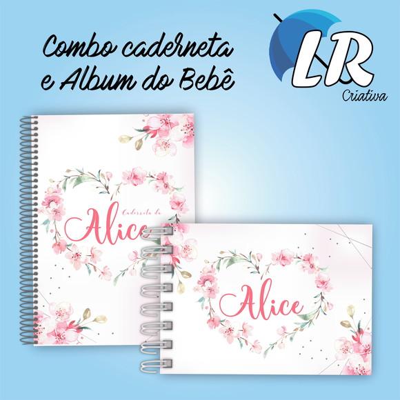 Combo Meu Álbum Primeiro do Bebê Mais Caderneta para Menina
