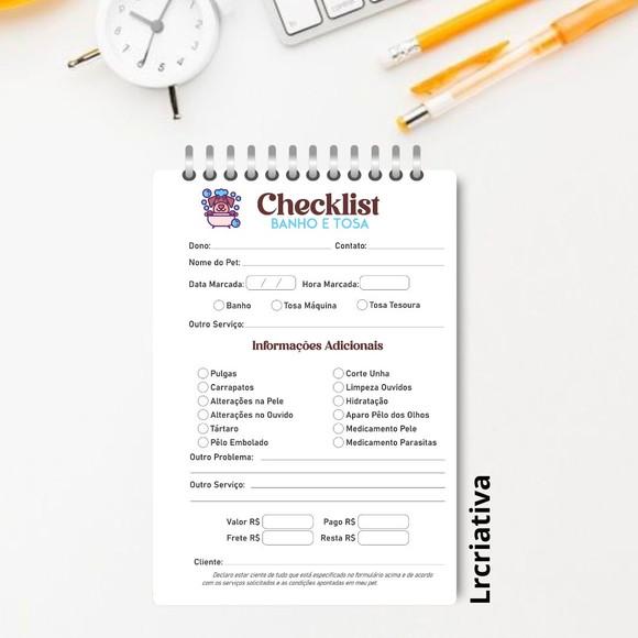 Ficha de Check List Banho e Tosa