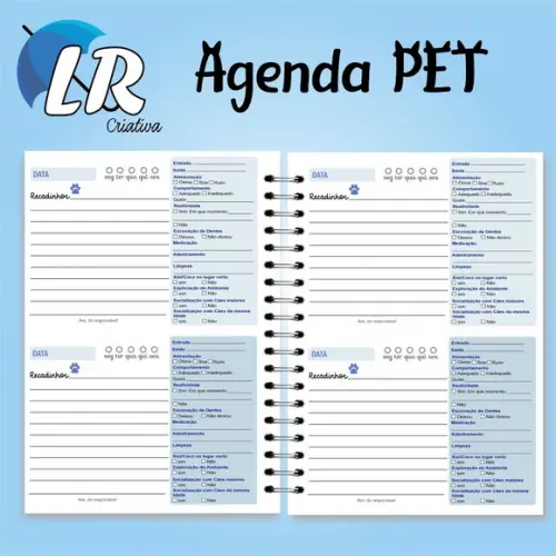 10 Agendinha para Creche Pet
