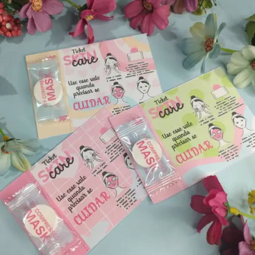 20 Lembrancinha Ticket Máscara Skin Care