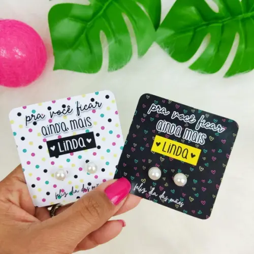 20 Lembrancinhas Dia das Mães Brincos Pérolas