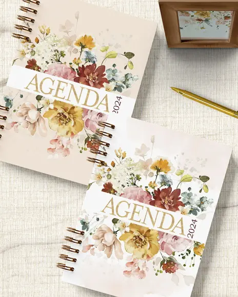 Agenda 2024 2 Dias Por Folhas Floral